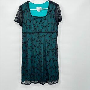 Vintage 90s Y2K Black Glitter Mesh Dress Whimsigoth Dark Fairy Goth 12 Babydoll